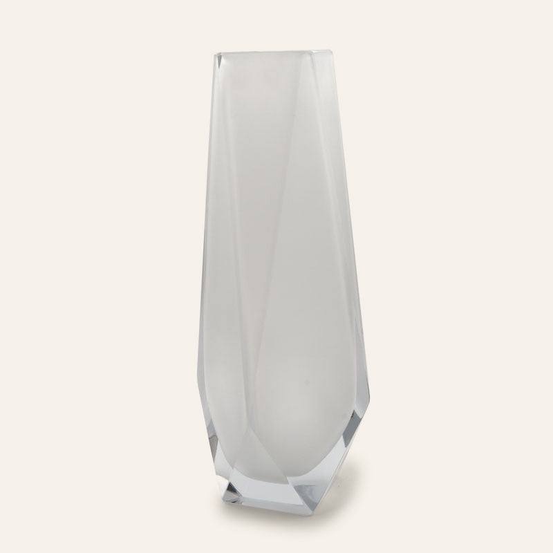 Goccia XL white color Murano glass vase, mouth-blown and crafted by hand on Murano Island in Venice, Italy.