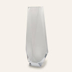 Goccia XL white color Murano glass vase, mouth-blown and crafted by hand on Murano Island in Venice, Italy.