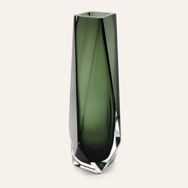 Goccia XL titanium color Murano glass vase, mouth-blown and crafted by hand on Murano Island in Venice, Italy.