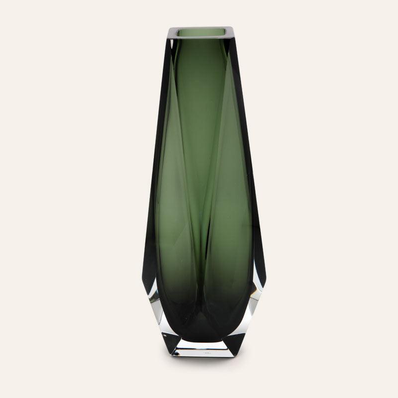 Goccia XL titanium color Murano glass vase, mouth-blown and crafted by hand on Murano Island in Venice, Italy.