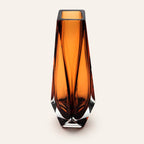 Goccia amber-brown Murano glass vase, mouth-blown and crafted by hand on Murano Island in Venice, Italy.