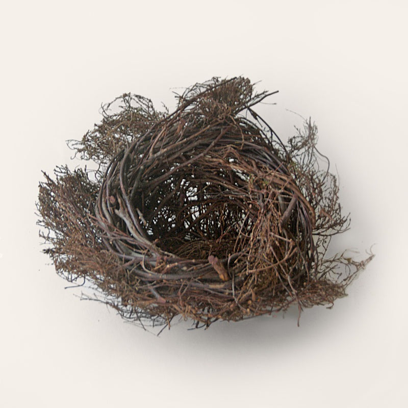 Handwoven heather & birch twig nest sculpture by Irish artisan Joe Hogan, created from natural materials gathered across the Irish landscape.