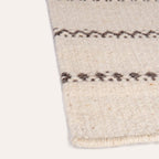 Il Volo Sardinian handwoven cream wool rug and tapestry by Anna Deriu, woven on a traditional Sardinian horizontal loom.