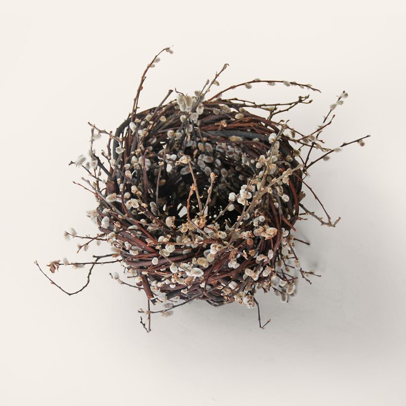 Handwoven extra large catkin nest sculpture by Irish artisan Joe Hogan, created from grey willow gathered from the Irish landscape.