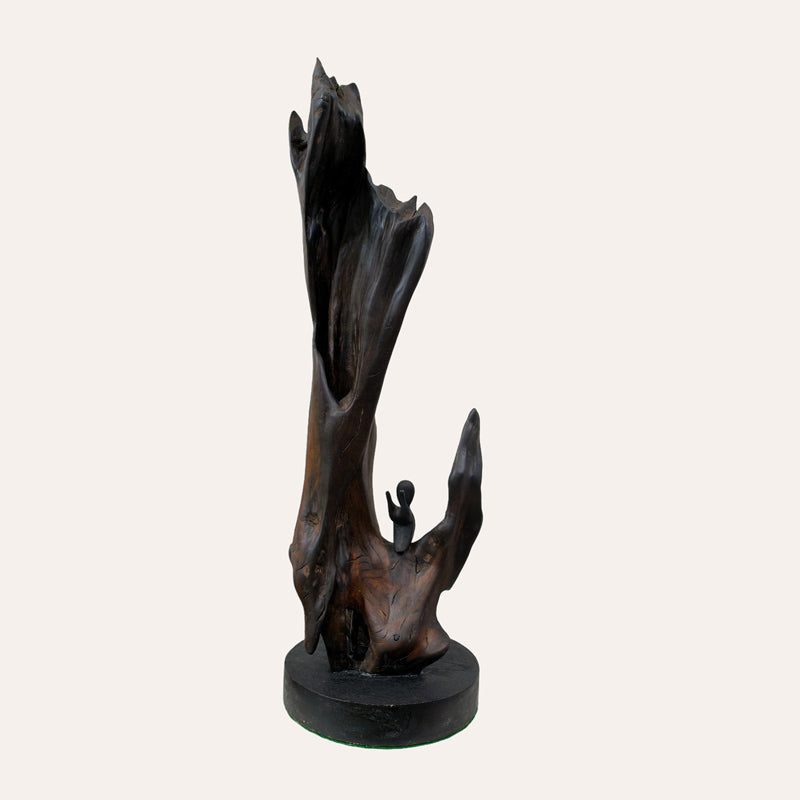 Oremus bog oak sculpture by Larry Harney, hand-carved from prehistoric Irish bog oak.