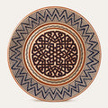 Plato de Lacería monumental ceramic wall plate by Pablo Tito with hand-painted cobalt decoration, handcrafted in Andalusia, Spain.