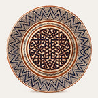 Plato de Lacería monumental ceramic wall plate by Pablo Tito with hand-painted cobalt decoration, handcrafted in Andalusia, Spain.