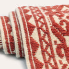 Sa Pianedda Sardinian handwoven terracotta-cream wool rug and tapestry by Anna Deriu, woven on a traditional Sardinian horizontal loom.