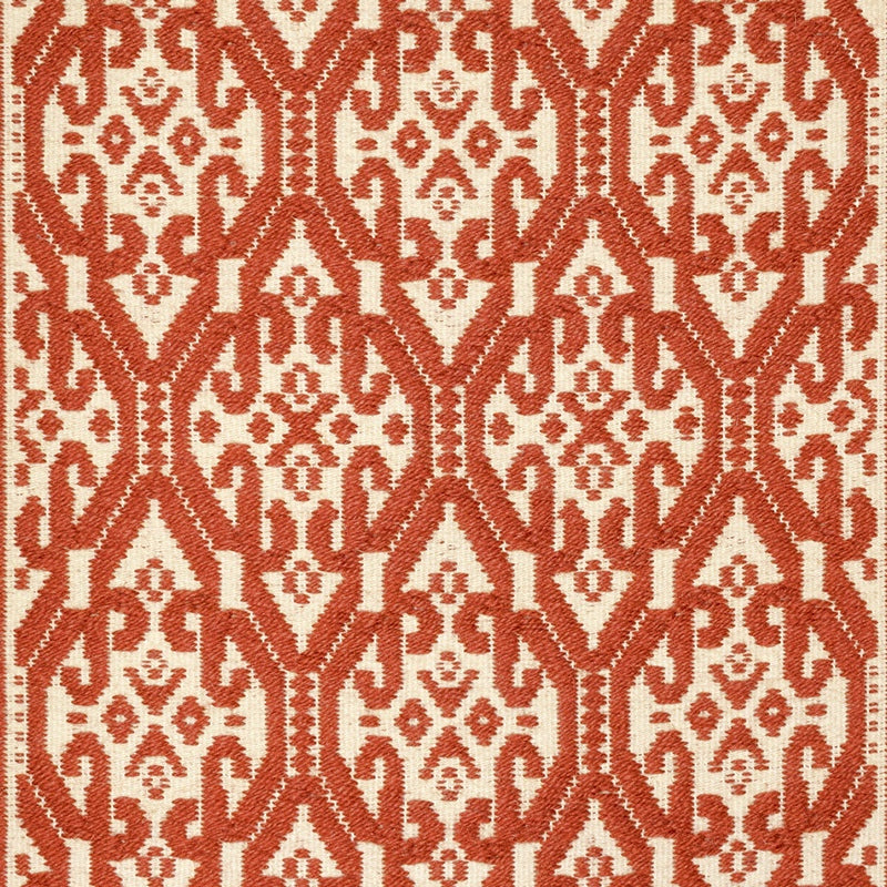 Sa Pianedda Sardinian handwoven terracotta-cream wool rug and tapestry by Anna Deriu, woven on a traditional Sardinian horizontal loom.