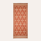 Sa Pianedda Sardinian handwoven terracotta-cream wool rug and tapestry by Anna Deriu, woven on a traditional Sardinian horizontal loom.