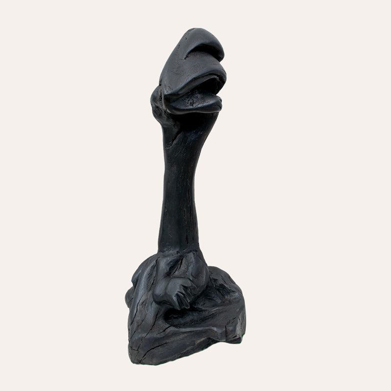 Spirit of the Bog bog oak sculpture by Larry Harney, hand-carved from prehistoric Irish bog oak.