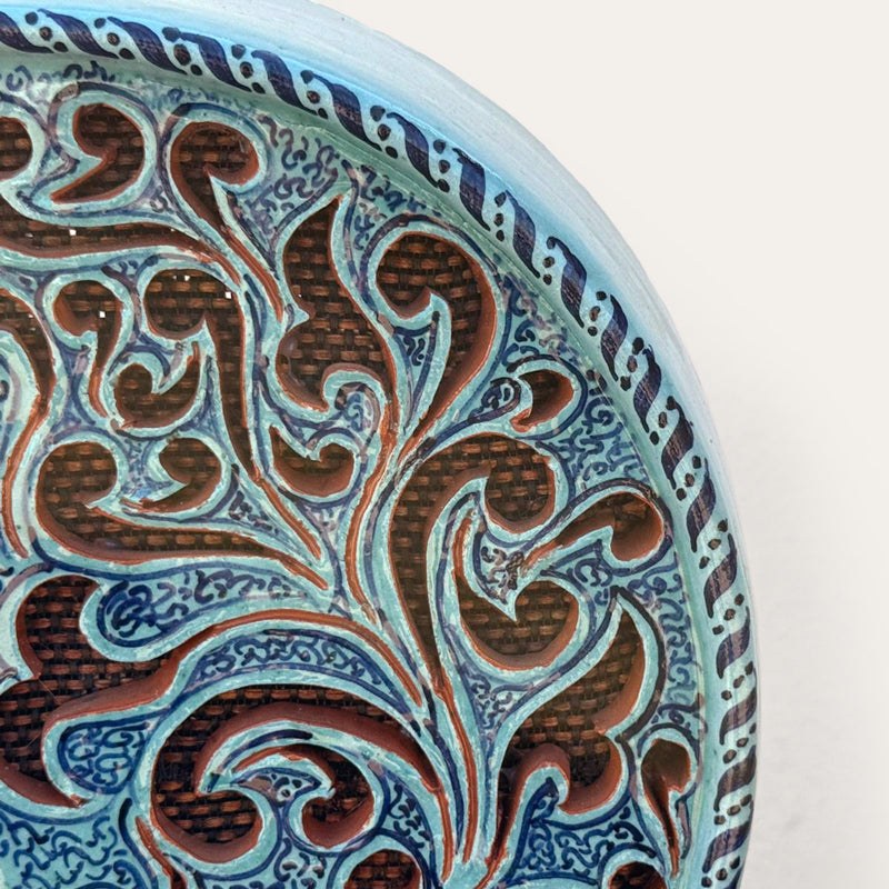 Wave handcrafted ceramic Bluetooth radio by Pablo Tito with a light blue finish, handcrafted in Andalusia, Spain.